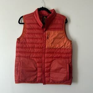 Burton Mens Puffer Vest Down Insulated Orange Medium